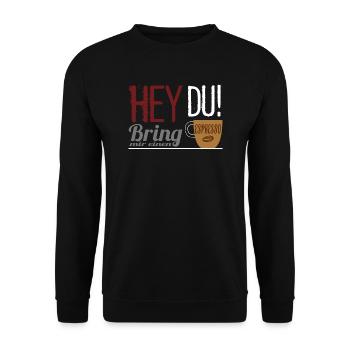 Café disant - apportez-moi un expresso - Sweat-shirt Unisexe - noir - Devant - Alina (178cm) & Michal (187cm)