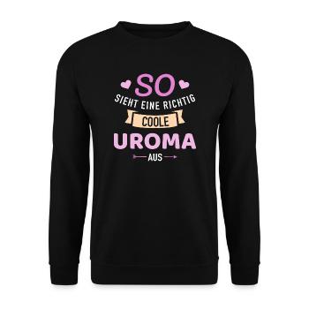 Uroma - Unisex Pullover - Schwarz - Vorne - Alina (178cm) & Michal (187cm)