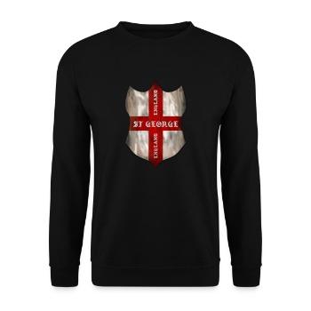 St George, English Heritage shield - Unisex Sweatshirt - black - Front - Alina (178cm) & Michal (187cm)