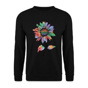 Schwul Lesbisch Regenbogen T-Shirt Geschenkidee - Unisex Pullover - Schwarz - Vorne - Alina (178cm) & Michal (187cm)
