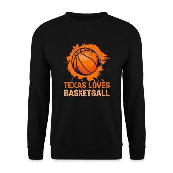 Texas basketball design for proud Texas fans - Unisex Sweatshirt - black - Front - Alina (178cm) & Michal (187cm)