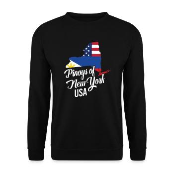 Filipinos of New York Design für stolze Fil-Ams - Unisex Pullover - Schwarz - Vorne - Alina (178cm) & Michal (187cm)