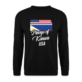 Filipinos of Kansas Design für stolze Fil-Ams - Unisex Pullover - Schwarz - Vorne - Alina (178cm) & Michal (187cm)