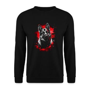 German Shepherd Portrait Dog Sport Dogs - Unisex Sweatshirt - black - Front - Alina (178cm) & Michal (187cm)