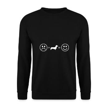 Hund Dackel - Unisex Pullover - Schwarz - Vorne - Alina (178cm) & Michal (187cm)