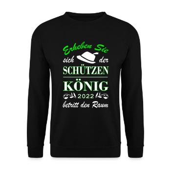 Schützenkönig Schützenfest 2022 - Unisex Pullover - Schwarz - Vorne - Alina (178cm) & Michal (187cm)