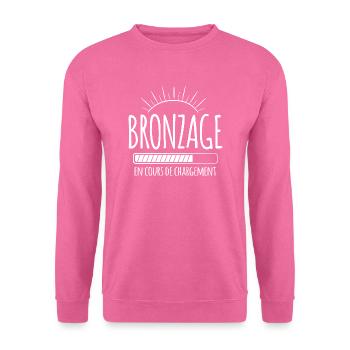 Tan Loading, Summer, Vacation, French - Unisex Sweatshirt - pink - Front