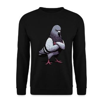 Pigeon pigeon pigeon pigeon colombophile - Sweat-shirt Unisexe - noir - Devant - Alina (178cm) & Michal (187cm)