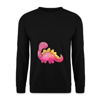 Jolie fille en relief 3D avec dinosaures rose - Sweat-shirt Unisexe - noir - Devant - Alina (178cm) & Michal (187cm)