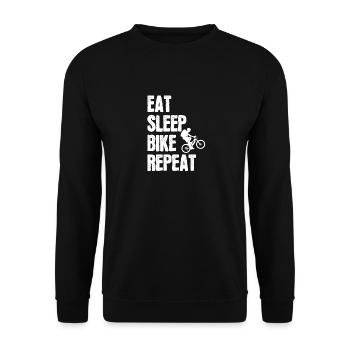 Eat sleep bike repeat - Unisex Sweatshirt - black - Front - Alina (178cm) & Michal (187cm)