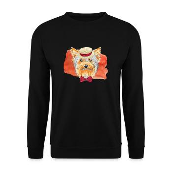 Dog - Yorkshire Terrier - Unisex Sweatshirt - black - Front - Alina (178cm) & Michal (187cm)