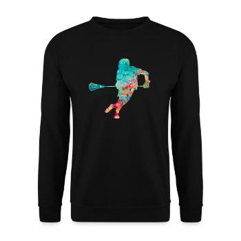 Lacrosse Player - Colorful - PopArt - Unisex Sweatshirt - black - Front - Alina (178cm) & Michal (187cm)