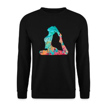 Yoga and Pilates in PopArt - Unisex Sweatshirt - black - Front - Alina (178cm) & Michal (187cm)