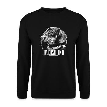 Dachshund Dackel Teckel - Unisex Pullover - Schwarz - Vorne - Alina (178cm) & Michal (187cm)