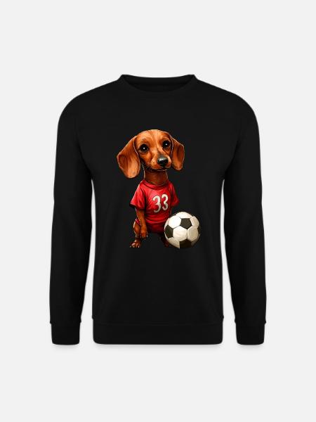 Dachshund Football Red - Unisex Sweatshirt - black