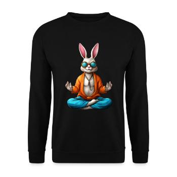 Hase Yoga - Unisex Pullover - Schwarz - Vorne - Alina (178cm) & Michal (187cm)