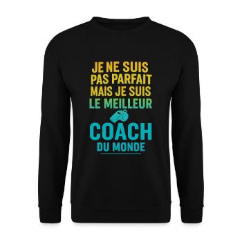 Meilleur coach du monde idée cadeau - Sweat-shirt Unisexe - noir - Devant - Alina (178cm) & Michal (187cm)