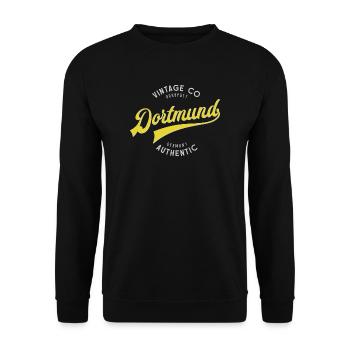 Dortmund vintage - Unisex Pullover - Schwarz - Vorne - Alina (178cm) & Michal (187cm)