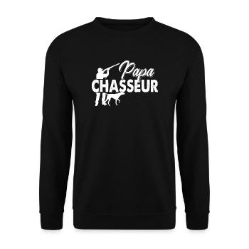 Dad hunter gift T-shirts hunting birthday - Unisex Sweatshirt - black - Front - Alina (178cm) & Michal (187cm)