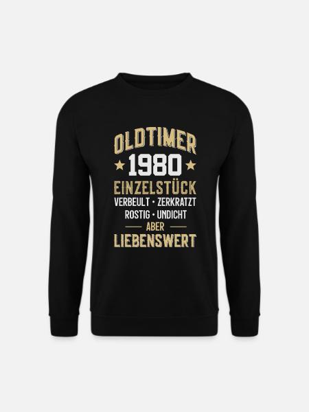 LUSTIG 46. GEBURTSTAG OLDTIMER 1980 EINZELSTÜCK - Unisex Pullover - Schwarz