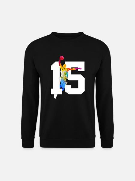 NUMMER 15 BASKETBALL 15. GEBURTSTAG - Unisex Pullover - Schwarz
