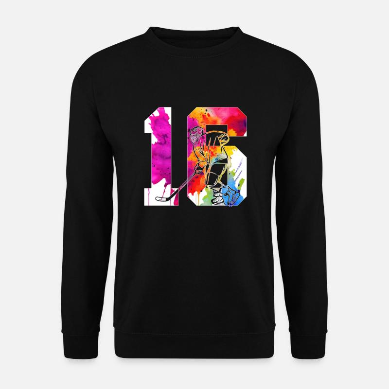 NUMMER 16 EISHOCKEY 16. GEBURTSTAG - Unisex Pullover - Schwarz