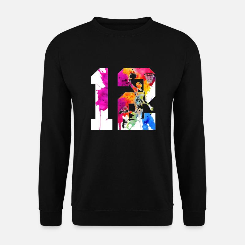 12. GEBURTSTAG BASKETBALL NUMMER 12 - Unisex Pullover - Schwarz