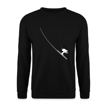 Skier, ski, skiing, skier, downhill ski - Unisex Sweatshirt - black - Front - Alina (178cm) & Michal (187cm)