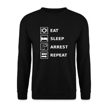 Police Policeman Policewoman Humor - Unisex Sweatshirt - black - Front - Alina (178cm) & Michal (187cm)
