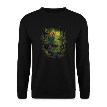 Baby Parrot Bird Macaw Wilderness - Unisex Sweatshirt - black - Front - Alina (178cm) & Michal (187cm)