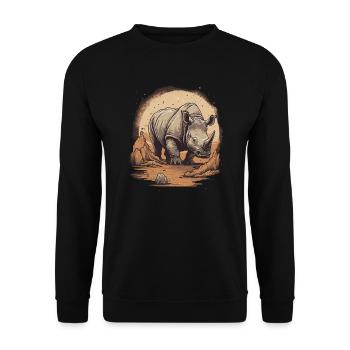 Rhinoceros Rhino Rhinoceros - Unisex Sweatshirt - black - Front - Alina (178cm) & Michal (187cm)