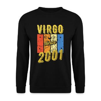 Vierge 2001 Cadeau d’anniversaire du zodiaque - Sweat-shirt Unisexe - noir - Devant - Alina (178cm) & Michal (187cm)