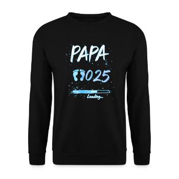 Dad 2025 Loading for Expectant Dads Gift - Unisex Sweatshirt - black - Front - Alina (178cm) & Michal (187cm)