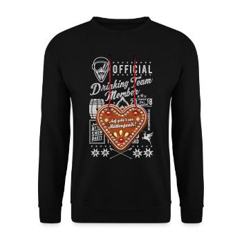 Apres Ski Hüttengaudi Lebkuchenherz - Unisex Pullover - Schwarz - Vorne - Alina (178cm) & Michal (187cm)