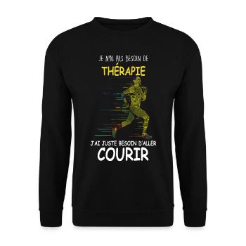Running thérapie cadeau Jogger - Sweat-shirt Unisexe - noir - Devant - Alina (178cm) & Michal (187cm)