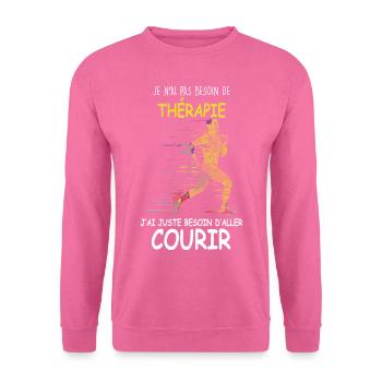 Running thérapie cadeau Jogger - Sweat-shirt Unisexe - rose - Devant