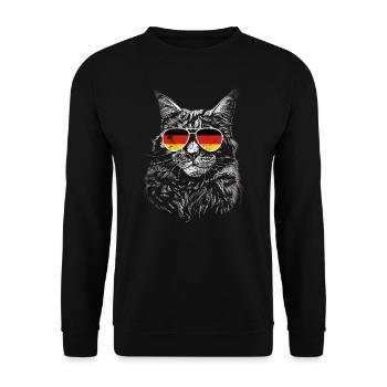 Germany Cat Germany Sunglasses Flag - Unisex Sweatshirt - black - Front - Alina (178cm) & Michal (187cm)