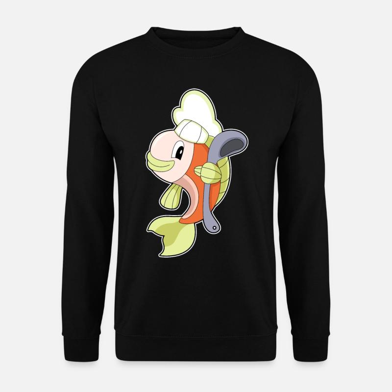 Fish Cooking Spoon - Unisex Sweatshirt - black