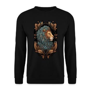 König der Löwen der Savanne - Unisex Pullover - Schwarz - Vorne - Alina (178cm) & Michal (187cm)
