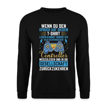 Wenn Du Den Spruch Auf Diesem T-Shirt Lesen Kannst - Unisex Pullover - Schwarz - Vorne - Alina (178cm) & Michal (187cm)