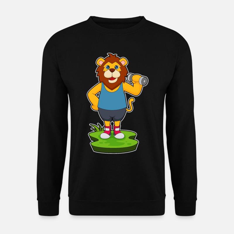 Lion Bodybuilder Dumbbell - Unisex Sweatshirt - black