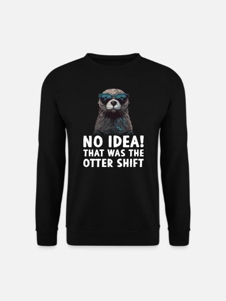 Otter Fischotter Cooler Otter mit Sonnenbrille - Unisex Pullover - Schwarz