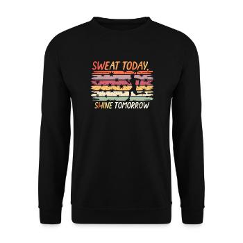 Jogging Fitness Design for Passionate Runners - Unisex Sweatshirt - black - Front - Alina (178cm) & Michal (187cm)