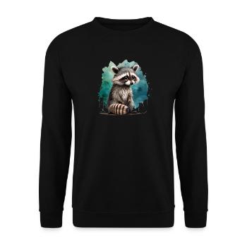 Cute raccoon - Unisex Sweatshirt - black - Front - Alina (178cm) & Michal (187cm)