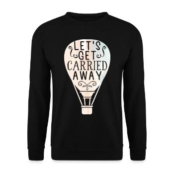 Heißluftballon fahren | Ballonfahrt Geschenkideen - Unisex Pullover - Schwarz - Vorne - Alina (178cm) & Michal (187cm)