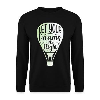 Ballonfahrt | Heißluftballon Luftfahrt Geschenke - Unisex Pullover - Schwarz - Vorne - Alina (178cm) & Michal (187cm)