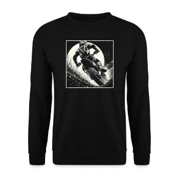 Manga Motocross Gift - Vintage Dirt Bike - Unisex Sweatshirt - black - Front - Alina (178cm) & Michal (187cm)