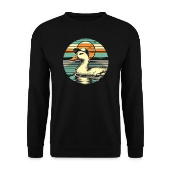 Canards cool - Rétro Vintage - Sweat-shirt Unisexe - noir - Devant - Alina (178cm) & Michal (187cm)