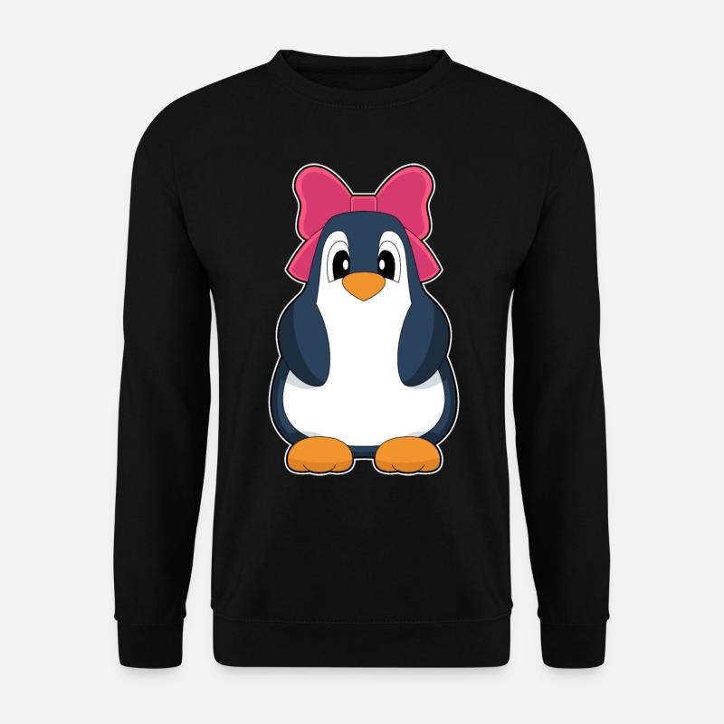 Penguin Bow - Unisex Sweatshirt - black