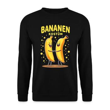 Banane Bananen Kostüm lustig Obst Frucht Karneval - Unisex Pullover - Schwarz - Vorne - Alina (178cm) & Michal (187cm)